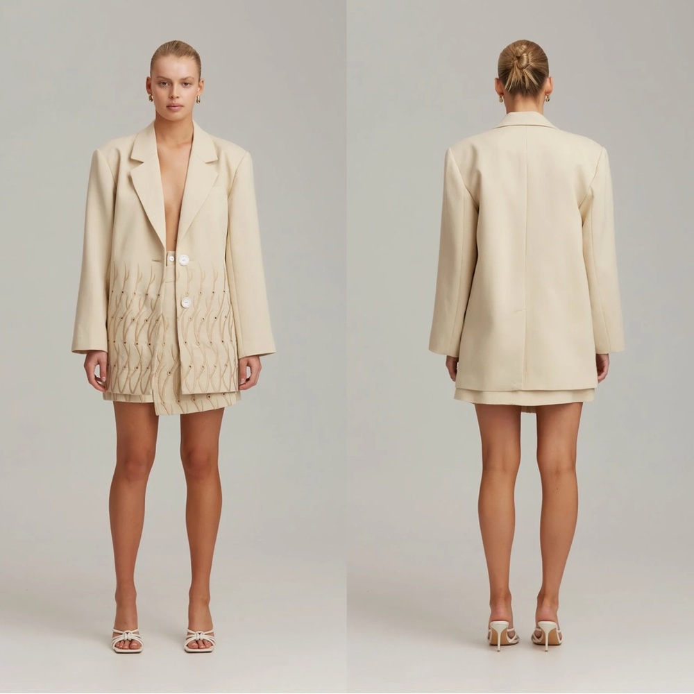 C/MEO Collective Persuasive Blazer Tan Size 6 Medium - Picture 2 of 9